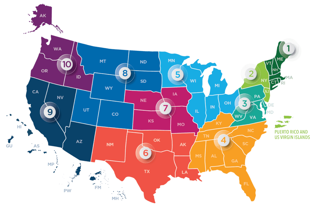 PHTCN HHS regions map